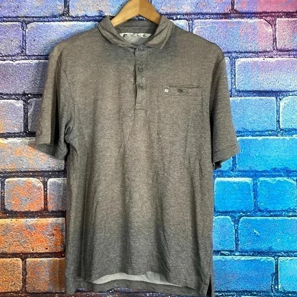 Travis Mathew Gray Polo Shirt Medium